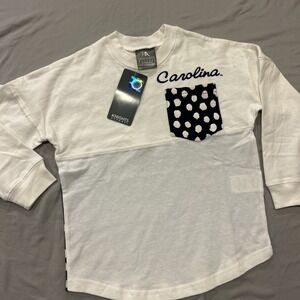 NCAA CAROLINA TARHEELS  Girls Long Sleeve T-Shirt Poke A Dot NWT Knights Apparel